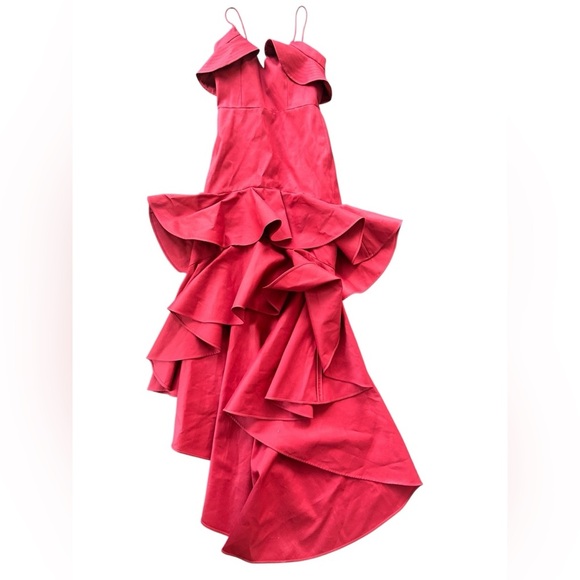 Alexis Zafina Evening Gown Ruffle Red Size Small Formal - Picture 2 of 10